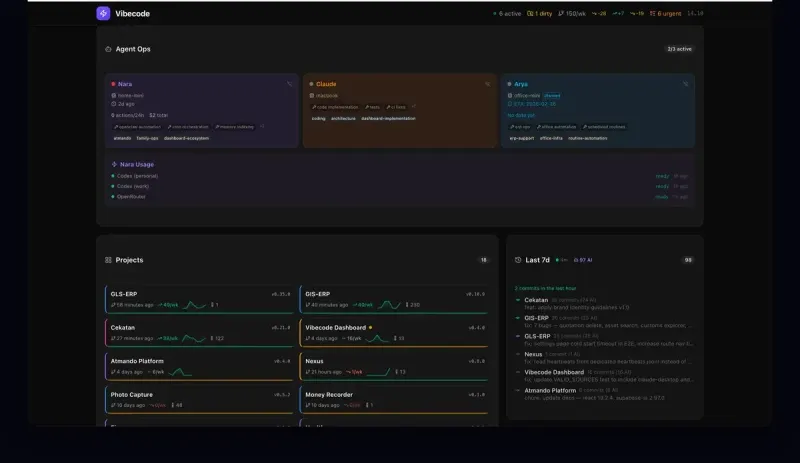 Vibecode Dashboard screenshot